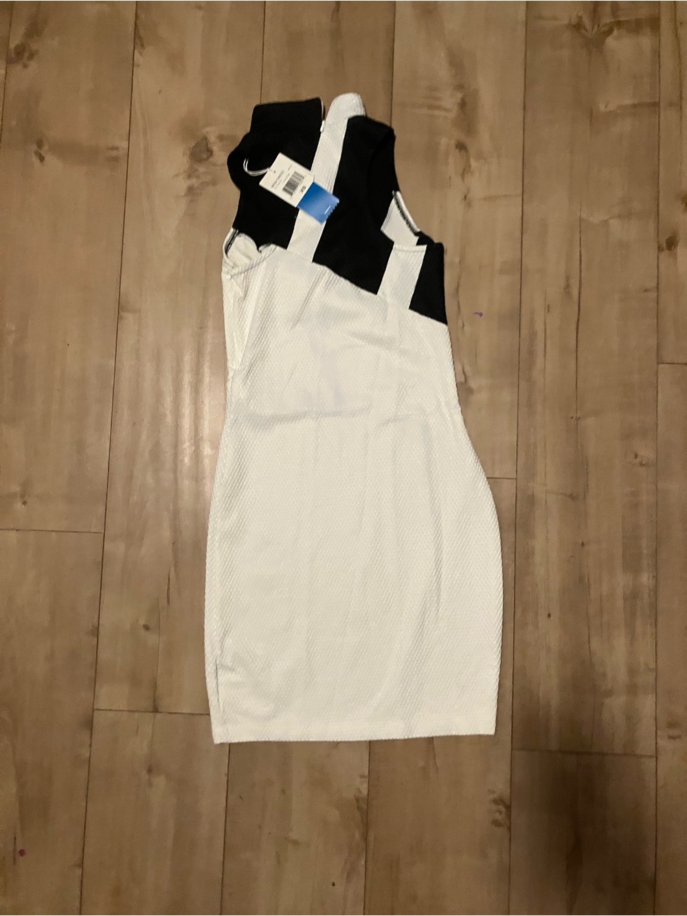 adidas Black and White One-Shoulder Bodycon Dress